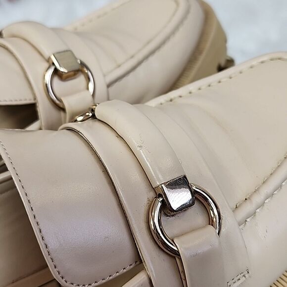 Zara Cream Loafers with Gold Buckle - Picture 4 of 14